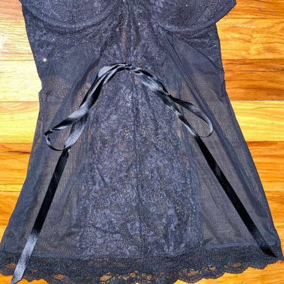 LAST CHANCE -SEXY!! Victoria Secret Black Lace Pushup Camisole 34B - Picture 3 of 7